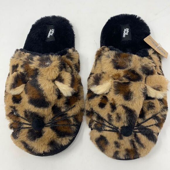 DIRTY Laundry Cozy Faux Fur Leopard Kitty Cat Backless Slipper Slide Mule Scuff - Picture 6 of 8